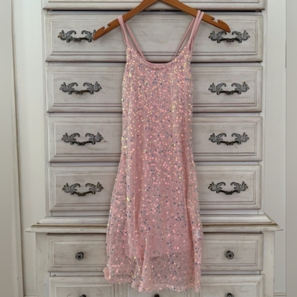 Hello Molly Pink Sequin Mini Dress